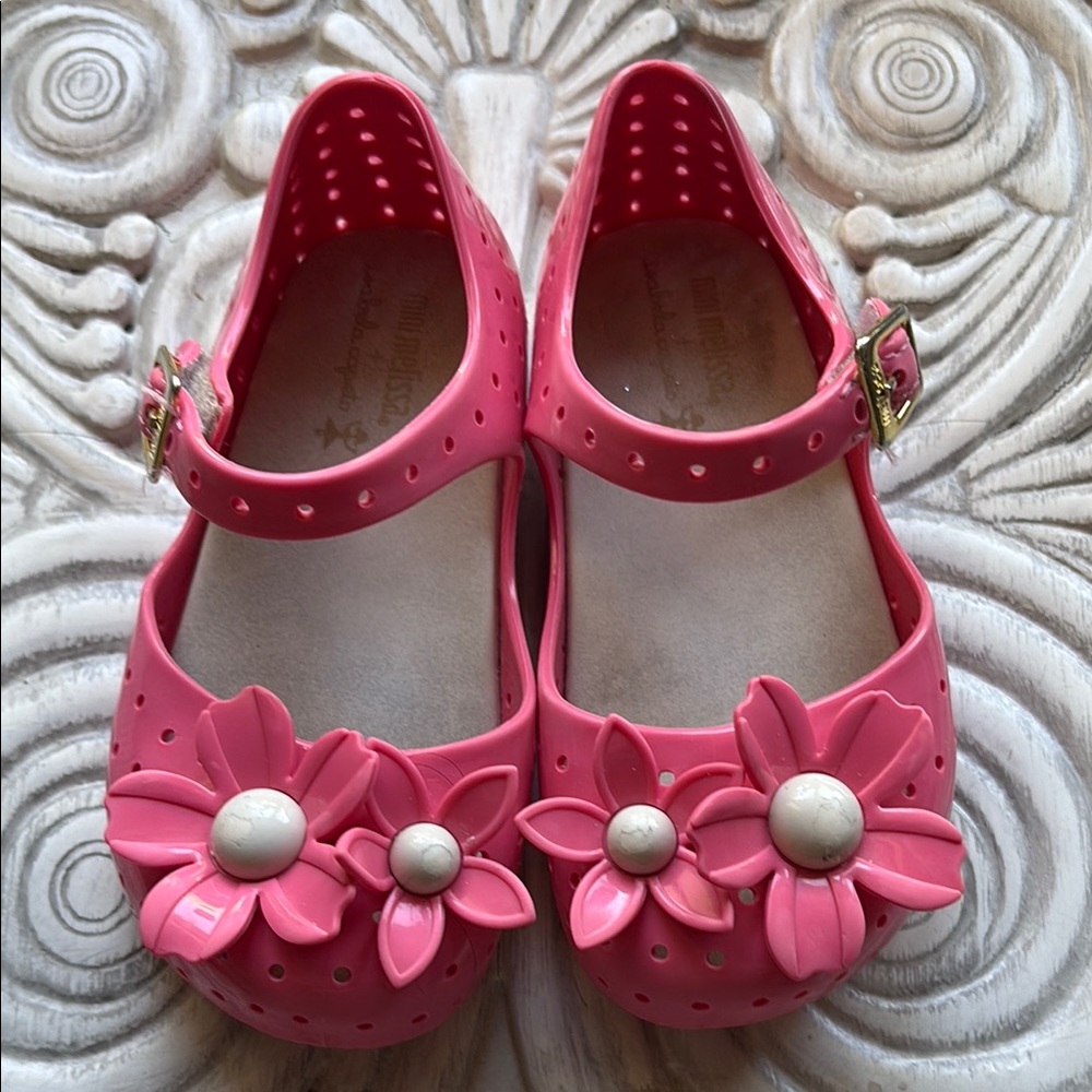 Mini Melissa + Isabela Capeto Pink Floral Shoes Toddlers 8